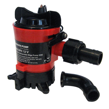 JOHNSON PUMP 500 Gph Bilge Pump 3/4" Hose 12V Dura Ports 32503